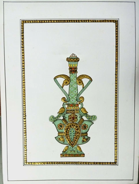 Peacock Embossed Handle Mane Handmade Miniature Painting