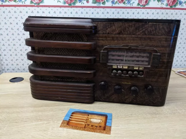 Vtg Motorola 71A Tube Radio Wood 1940s For Repair