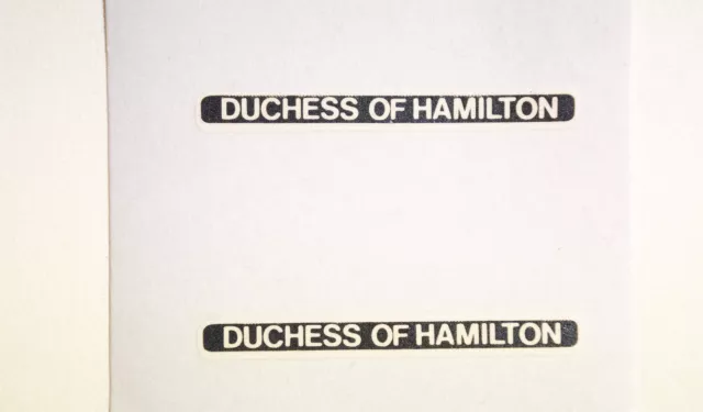 WRENN & Hornby Dublo City/Duchess Class "Duchess of Hamilton"  Name Plates