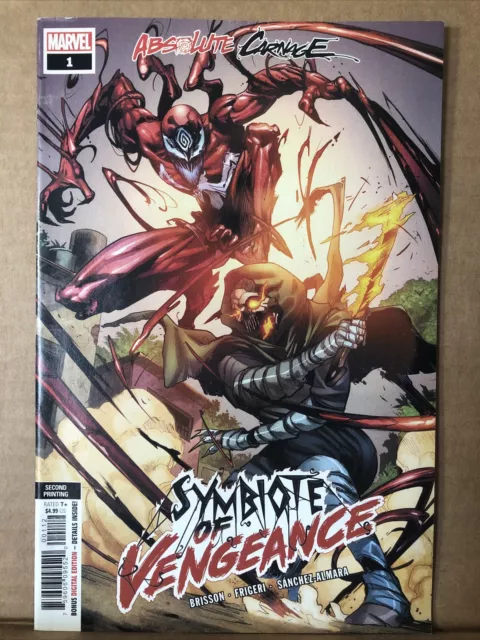 Marvel Comics Absolute Carnage: Symbiote Of Vengeance #1 F-VF 2nd Print Variant