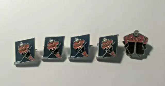 Vintage Soviet set of Badges of Hockey Players of the USSR