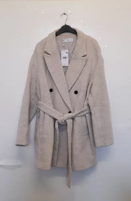 Mango Textured wrap coat size UKM {R49}