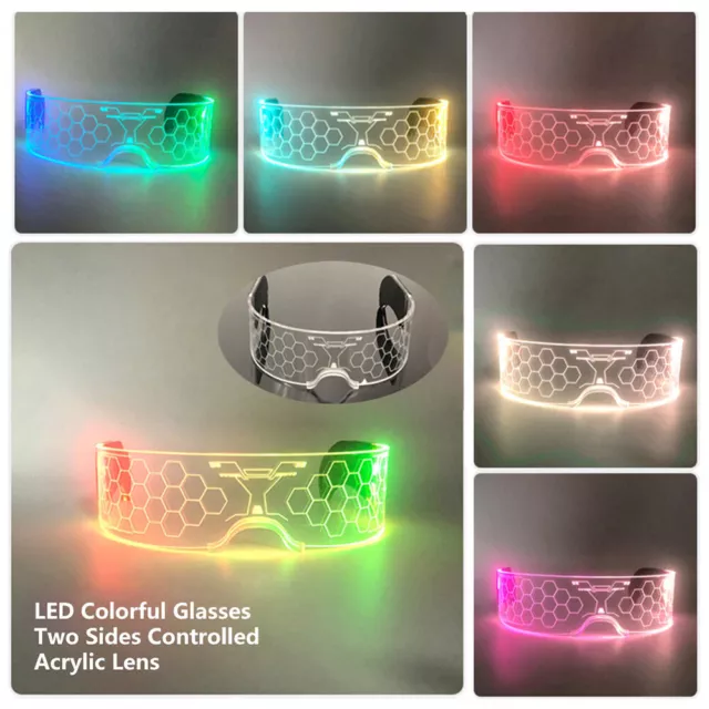 Colorful Luminous Glasses LED Light Up Visor Eyeglasses for Costume Neon DJ Bar