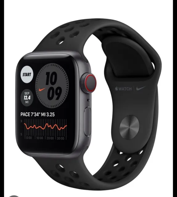 Apple Watch Series 6 Nike 44mm Space Grey Aluminum Case with Anthracite/Black...