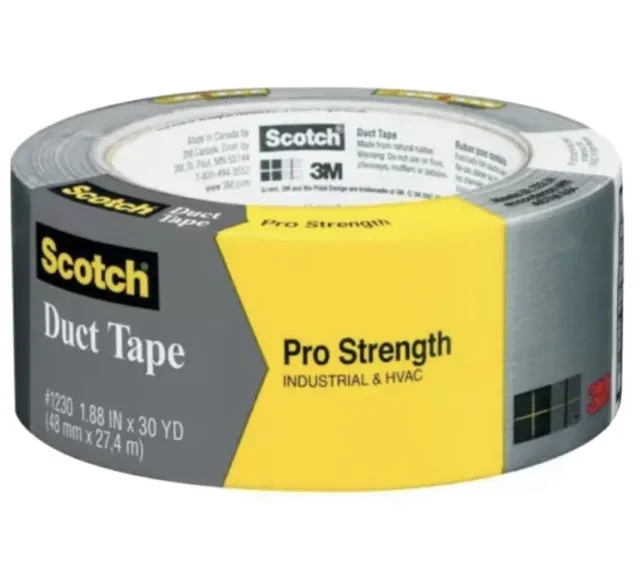 Scotch Pro Strength Duct Tape 3M 1230-A 1.88  30 Yards Industrial & HVAC Silver