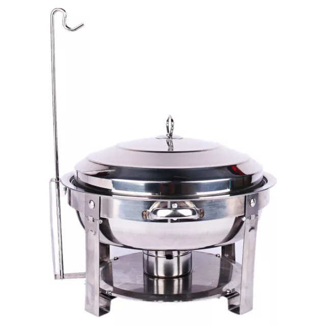 1/2x7.5L Round Stainless Steel Chafing Dish Buffet Food Warmer Bain Marie Heater 2