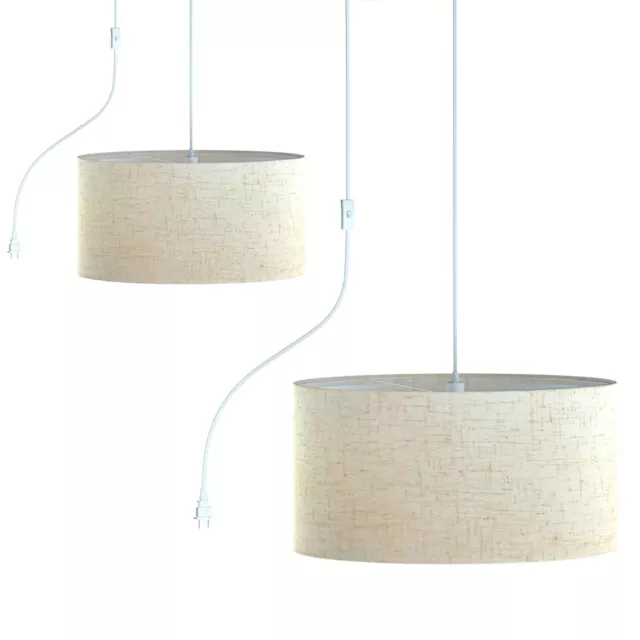 2 Pack Lamp Shade Plug in Pendant Light Hanging Light with Plug in Cord