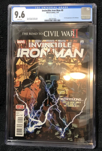 Invincible Iron Man #9 CGC 9.6 1st Full App Riri Williams (IronHeart) Unpressed!