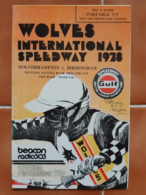 WOLVERHAMPTON vs BIRMINGHAM SPEEDWAY PROGRAMME 30/06/1978 (VERY GOOD CONDITION)