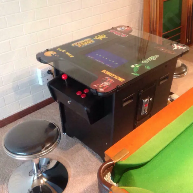Tabletop Cocktail Arcade Machine Samsung Display 412 Games With 2 Luxury Stools 2