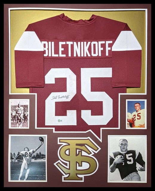 Framed Florida State Seminoles Fred Biletnikoff Signed Jersey Beckett Holo