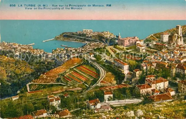 13537438 La_Turbie Vue sur la Principaute de Monaco La_Turbie
