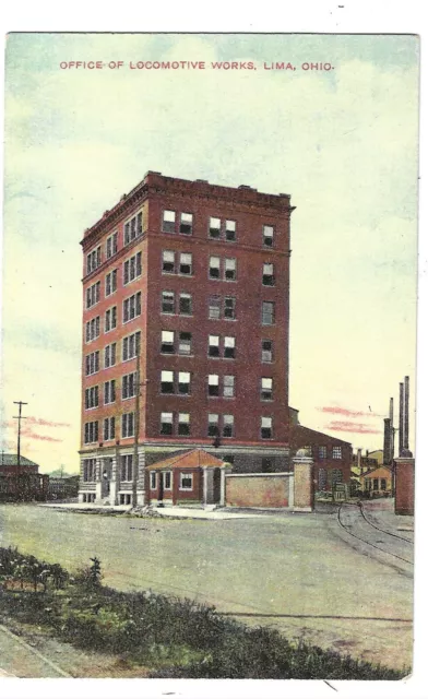 LIMA, OHIO POSTCARD Office of Locomotive Works