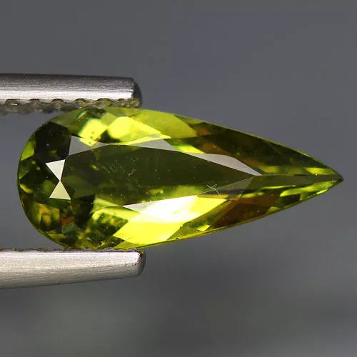 1.20 Cts Natural Tourmaline Pear Cut Yellow Green Loose Gemstone