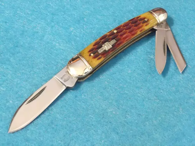 ROUGH RYDER RR375 WHITTLER Amber Jigged Bone pocket knife 3 1/4" closed NEW!