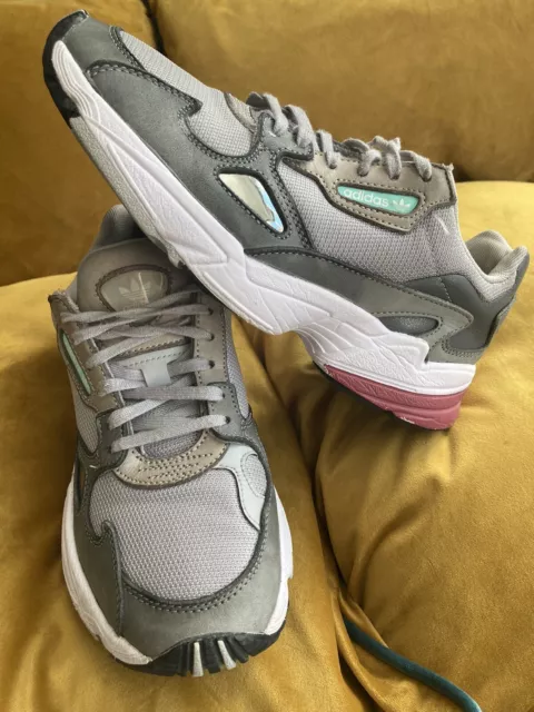 Adidas falcon trainers grey two trace maroon discount