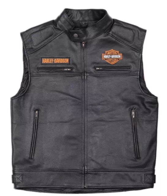 New Customized Leather Harley Davidson Motorbike vest  motocycle waiscot Black