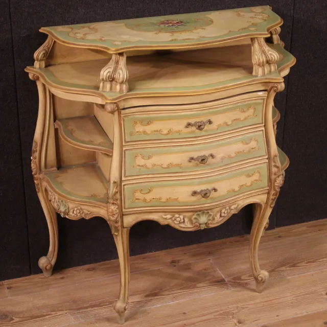 Cupboard Lacquered IN Antique Style Venetian Bedside Table Furniture Painting Xx