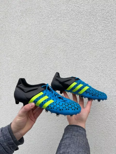 ADIDAS ACE 15.1 FG AG Black Blue Mens Soccer Cleats Football Size