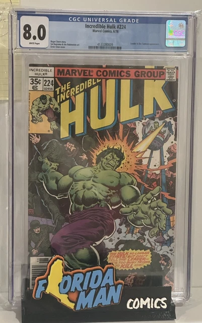 Incredible Hulk #224 cgc 8.0 white pages 1978 Leader, Doc Samson