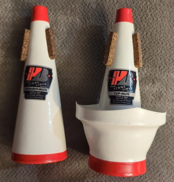 HUMES & BERG Stone Lined Cup Mute & Straight Mute Trumpet Trombone Jazz