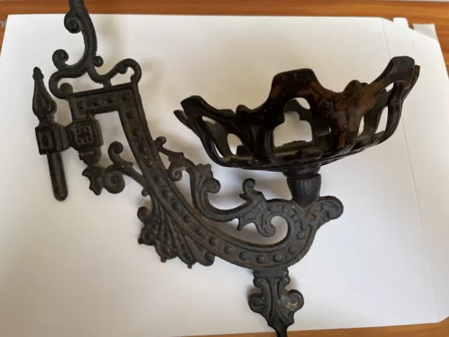 Antique Cast Iron Wall Mount Sconce for Oil Lamp Holder Victorian