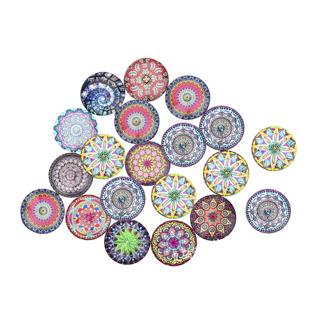 20 Stück Glas Flatback Scrapbooking Dome Cabochons für Schmuckhandwerk 12mm 7