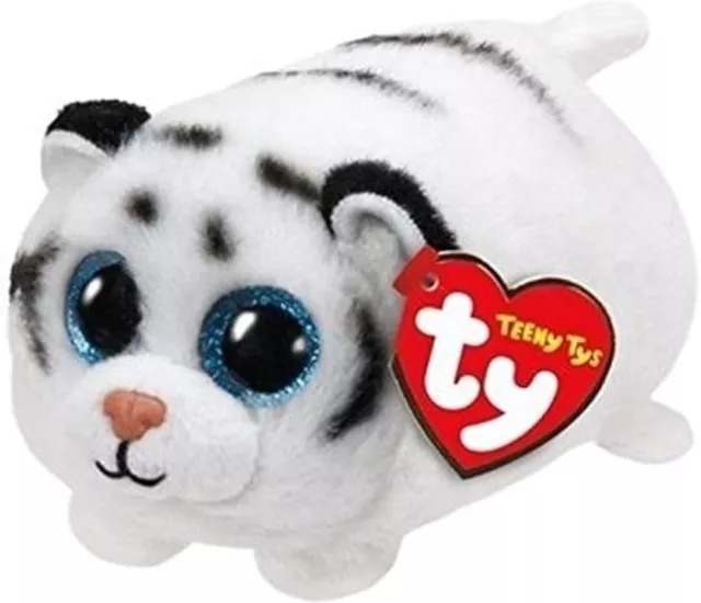 TY Teeny Tys Beanie Boo Boos ZACK THE WHITE TIGER Animal Plush Kids Soft Toy NEW