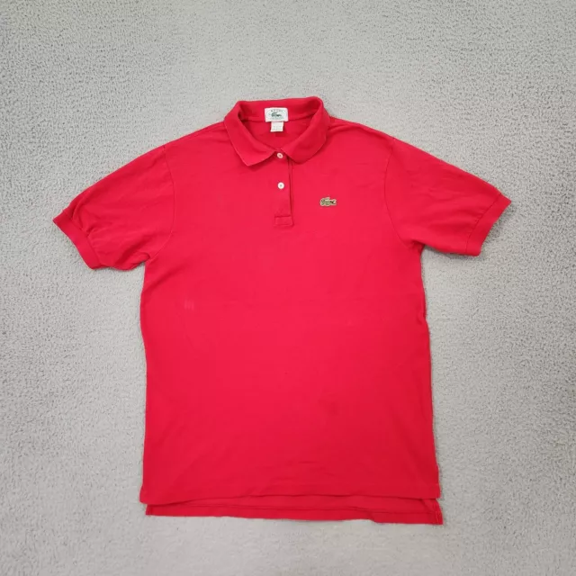 VINTAGE IZOD LACOSTE Polo Shirt Mens Medium Red Golf Performance Us ...