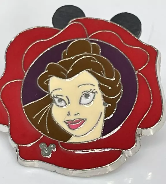 Disney Beauty & Beast Princess Belle Flowers Hidden Mickey WDW Parks Pin Trading
