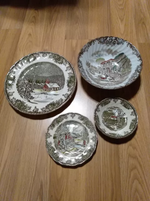 Four Plate Set The Friendly Village China By Johnson Brothers