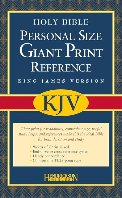 KJV Personal Size Reference Bible Giant Print, Leather-Look, Burgundy main image 1