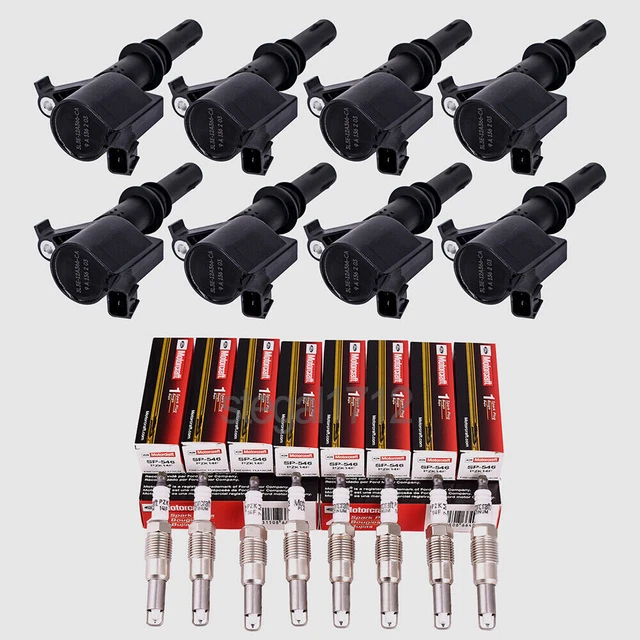 8 Pack Genuine Motorcraft Ignition Coils DG-511 With SP-546 Plugs – Fit 2004-2008 Ford F150, Expedition