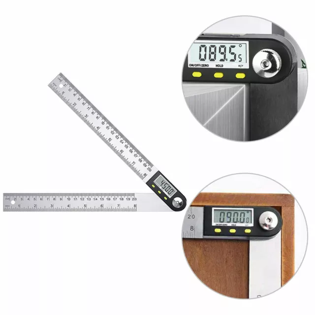 Digital LCD Angle Finder Stainless Steel Rule Trend Ruler 360 Degree Gauge Tool