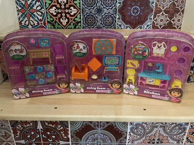 Dora The Explorer Playtime Together Dining, Living, & Kitchen Set Of 3 - New!