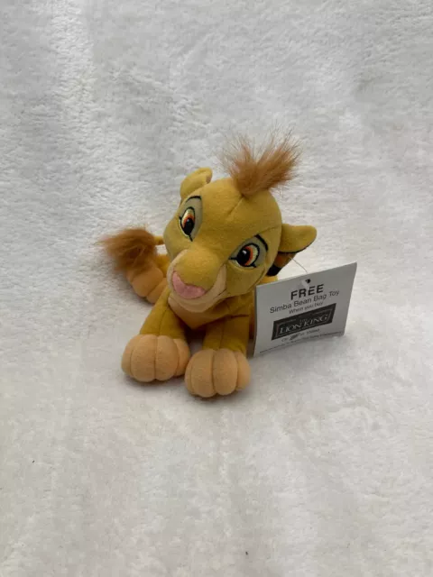 Disney Vintage Simba promotional bean bag soft toy plush NEW with tags