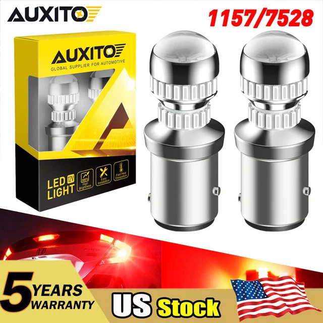 2-10Pcs AUXITO 1157 7528 LED Brake Stop Tail Light Bulbs Red CANbus No Error EAC