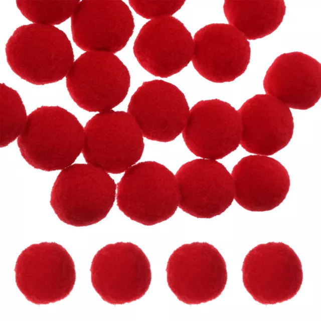 150 PCS Plush Ball Clothing Pom Poms Clothes Accessories Red Pompom Fluffy