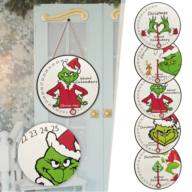 2023 CHRISTMAS GRINCH Advent Calendar Wooden Christmas Ornaments for