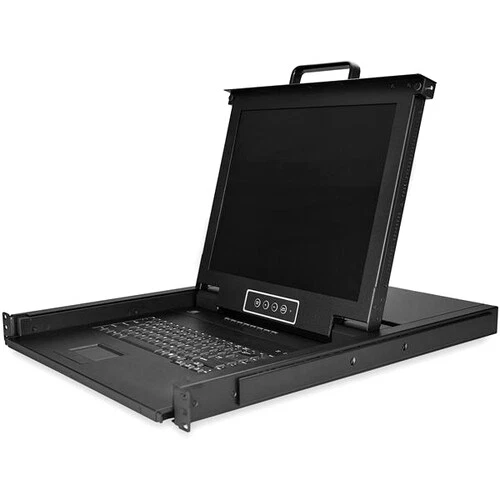 Startech 8 Port Rackmount KVM Console w/ Cables - Integrated KVM Switch w/ 17  L