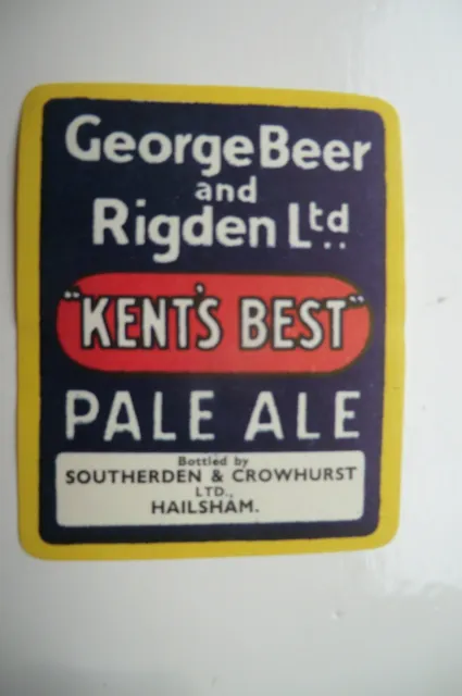 Mint George Beer And Rigdens Faversham Beer Bottle Label Bottled In Hailsham