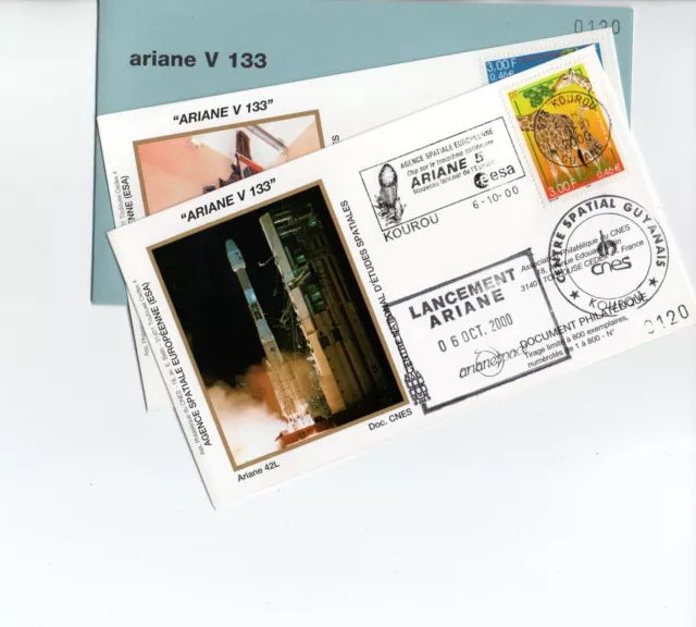 ARIANE V133 CNES KOUROU Space cover REQUEST YOUR MISSING CNES COVERS SETS