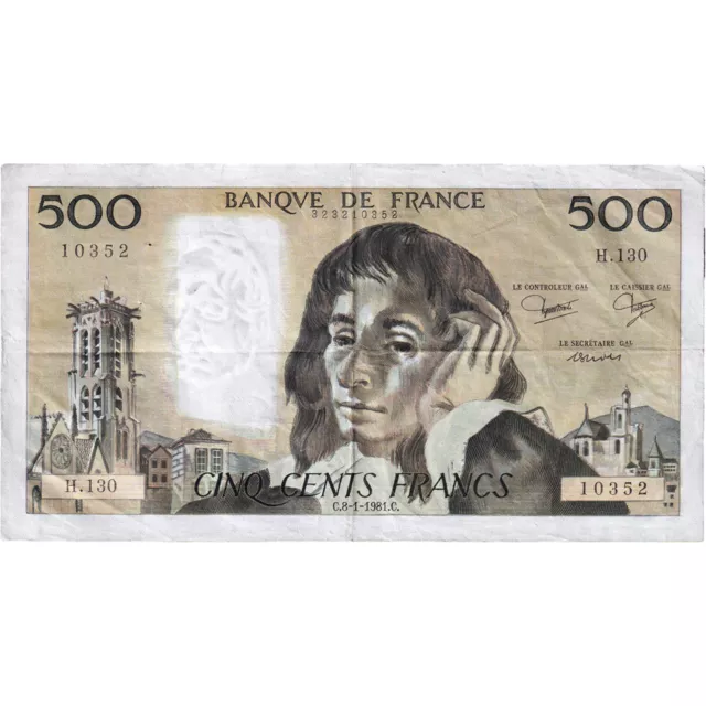 [#148930] France, 500 Francs, Pascal, 1981, H.130, EF(40-45), Fayette:71.23