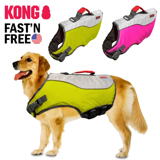 Kong Dog Float Adjustable Preserver Flotation Safety Vest Ripstop Life Jacket