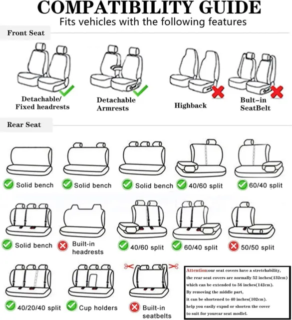 2/5 Sitze Autositzbezüge Sitzbezüge Autositzschoner Für Mercedes-Benz C-Klasse 2