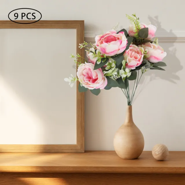 Groß 9 Köpfe Künstliche Blumen Bündel Seide Hortensie Hochzeitsstrauß Gift Dekor