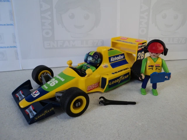 PLAYMOBIL Vintage City Racers - Set 3524 De 1980 - Voiture Rallye Jaune Avec Pilotes