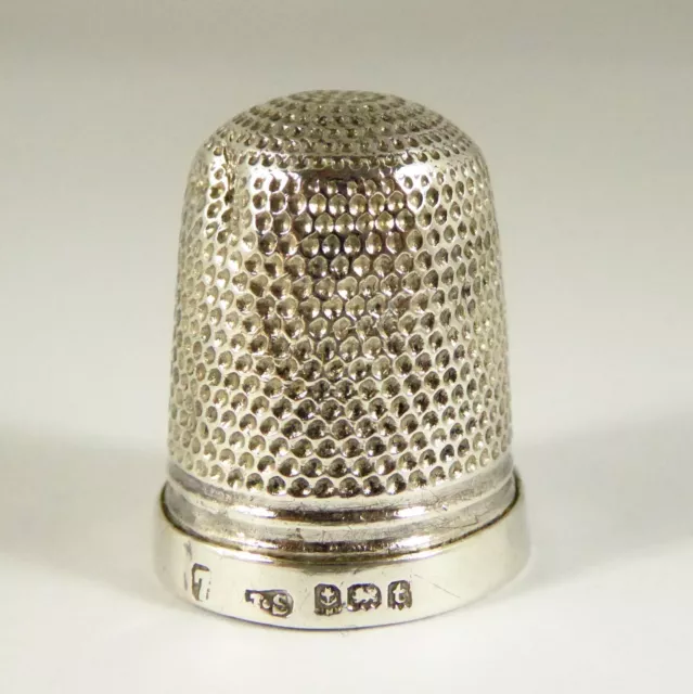 Antique Hallmarked 1918 Sterling Silver 7 Sewing Thimble Silversmith James Swann