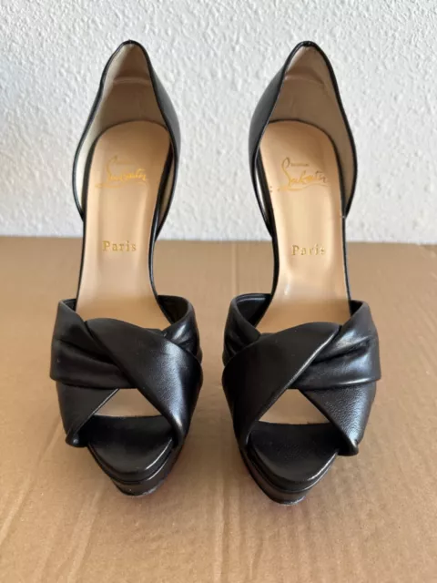 CHRISTIAN LOUBOUTIN Black Peep Heels Size EU 39