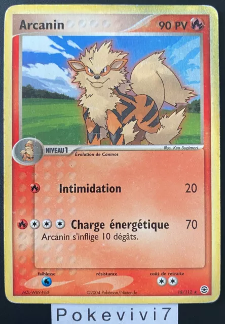 Pokemon Card ARCANINE 18/112 Rare Block EX Red Fire Green Sheet FR USED